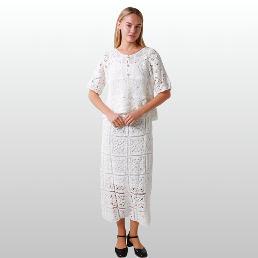 Bohemian Cotton Top Circle of Life Lace Set