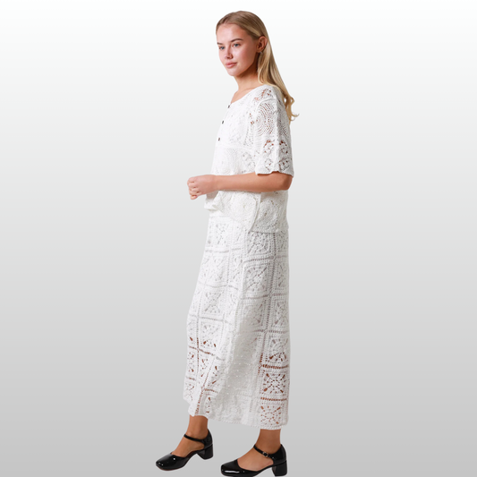 Bohemian Cotton Top Circle of Life Lace Set