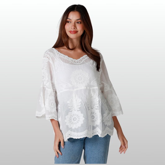 Bohemian Cotton Top Flower