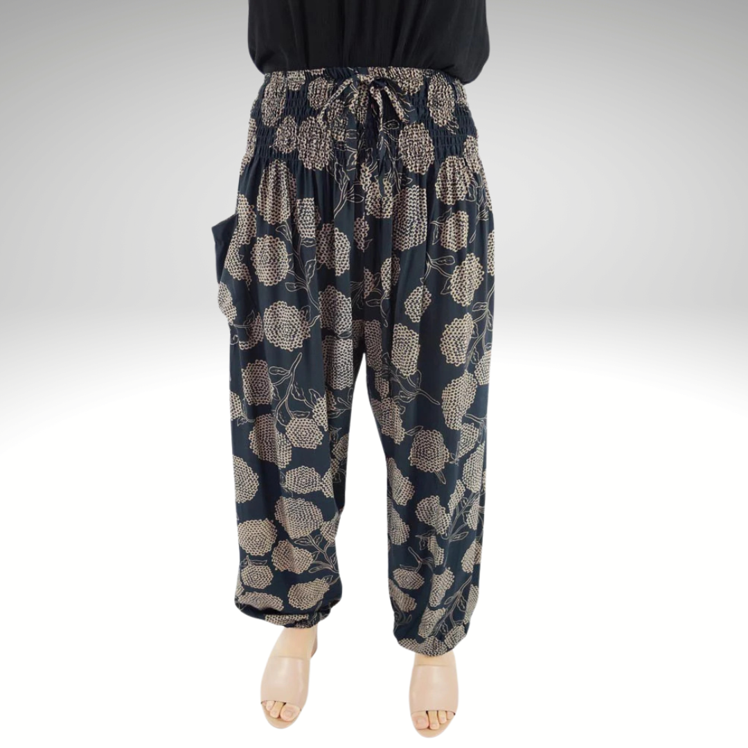 Harem Marigold Pants Black