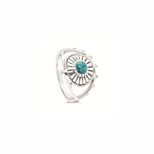 Turquoise Eye Ring in Silver