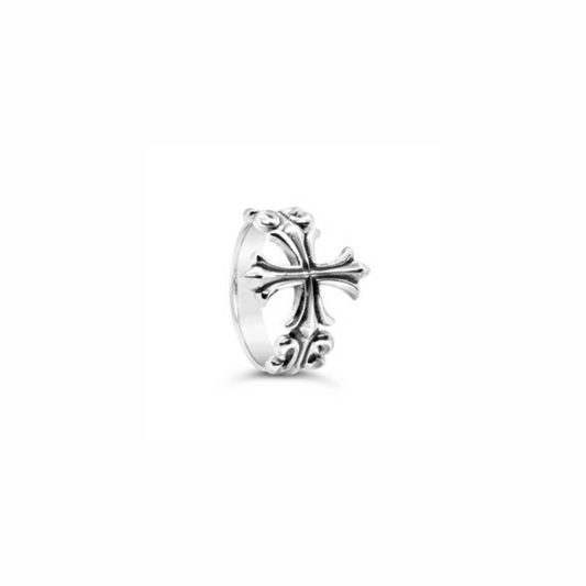 Gothic Cross Men's Ring in Silver