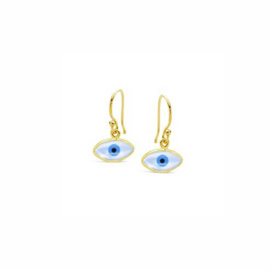 Eye of Horus Yellow Gold Plated Earrings Drop