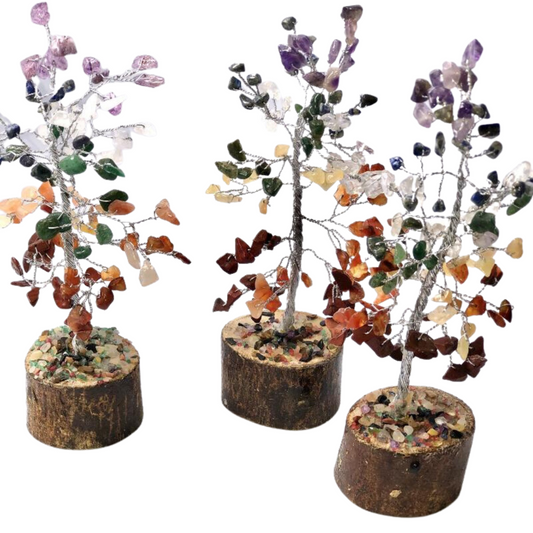 Chakra Medium Crystal Tree Wood Base