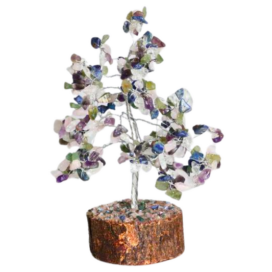 Fluorite Medium Crystal Tree Wood Base