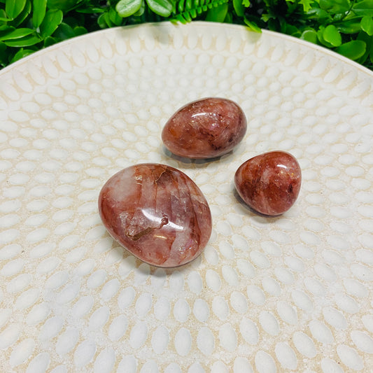 Fire Agate/ Hematoid Quartz Palm Stones