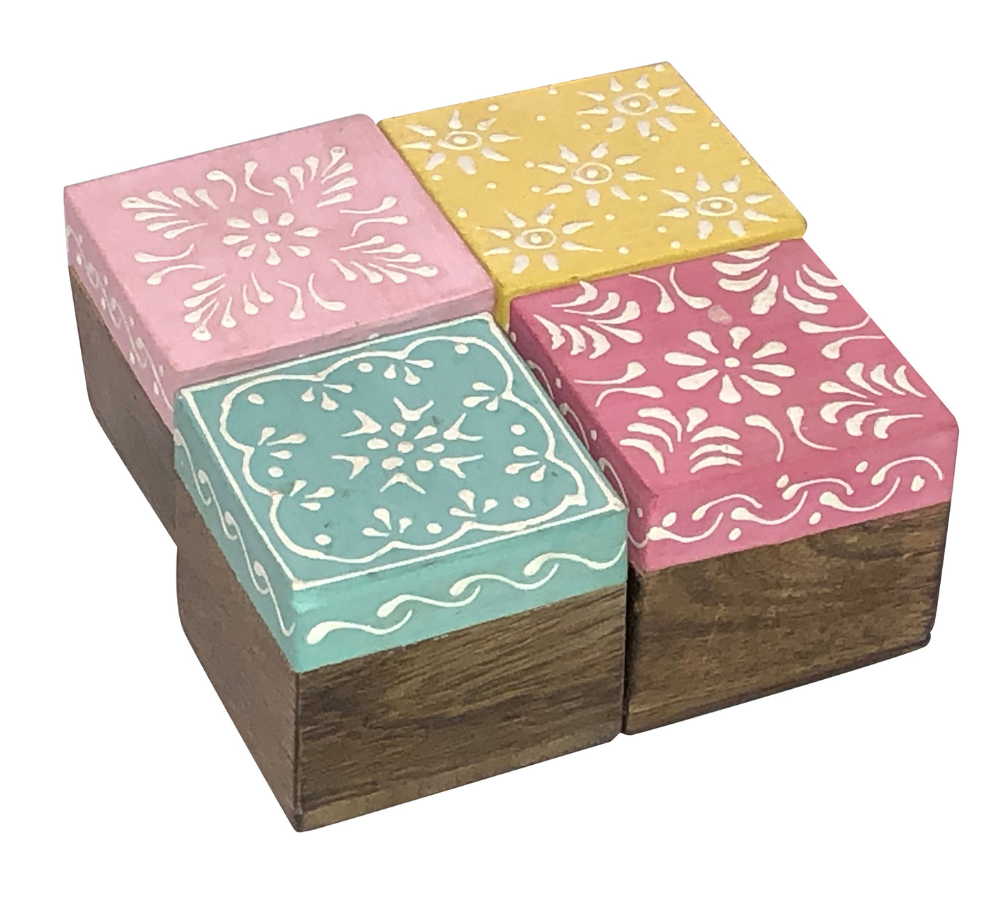 Painted Wood Crystal Boxes