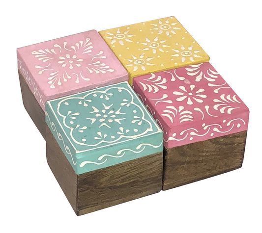 Painted Wood Crystal Boxes