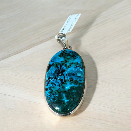 Chrysocolla Pendant in Silver