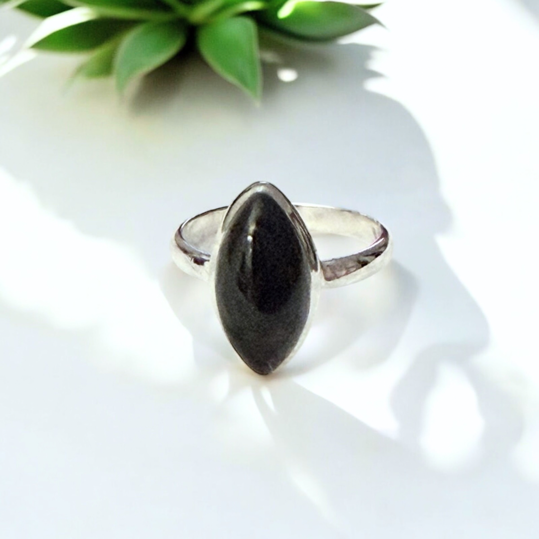 Black Onyx Silver Ring