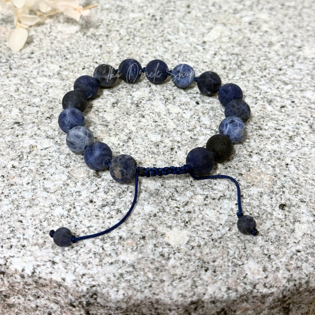Sodalite Matte Bracelet-Naturals Adjustable