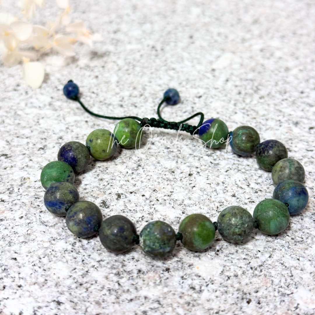 Chrysocolla Matte Bracelet-Naturals Adjustable