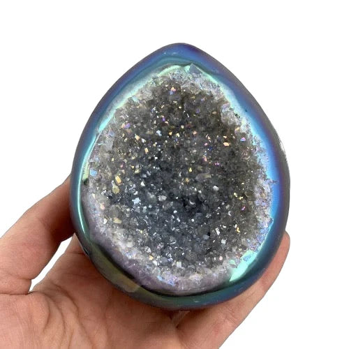 Amethyst Aura Druzy Egg