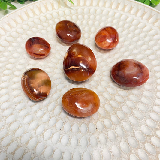 Carnelian Crystal Palm Stones