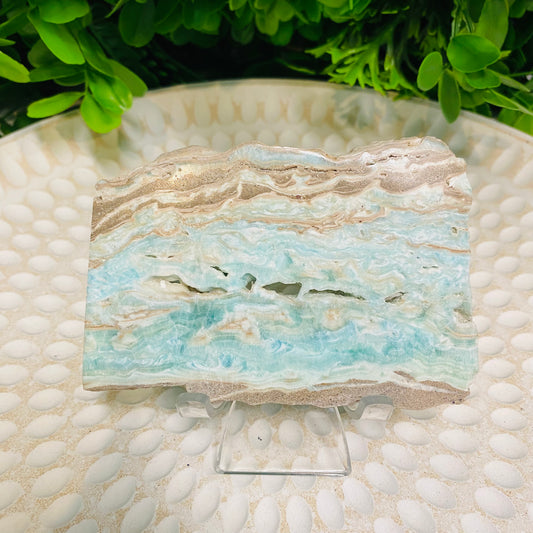 Blue Aragonite Crystal Slices