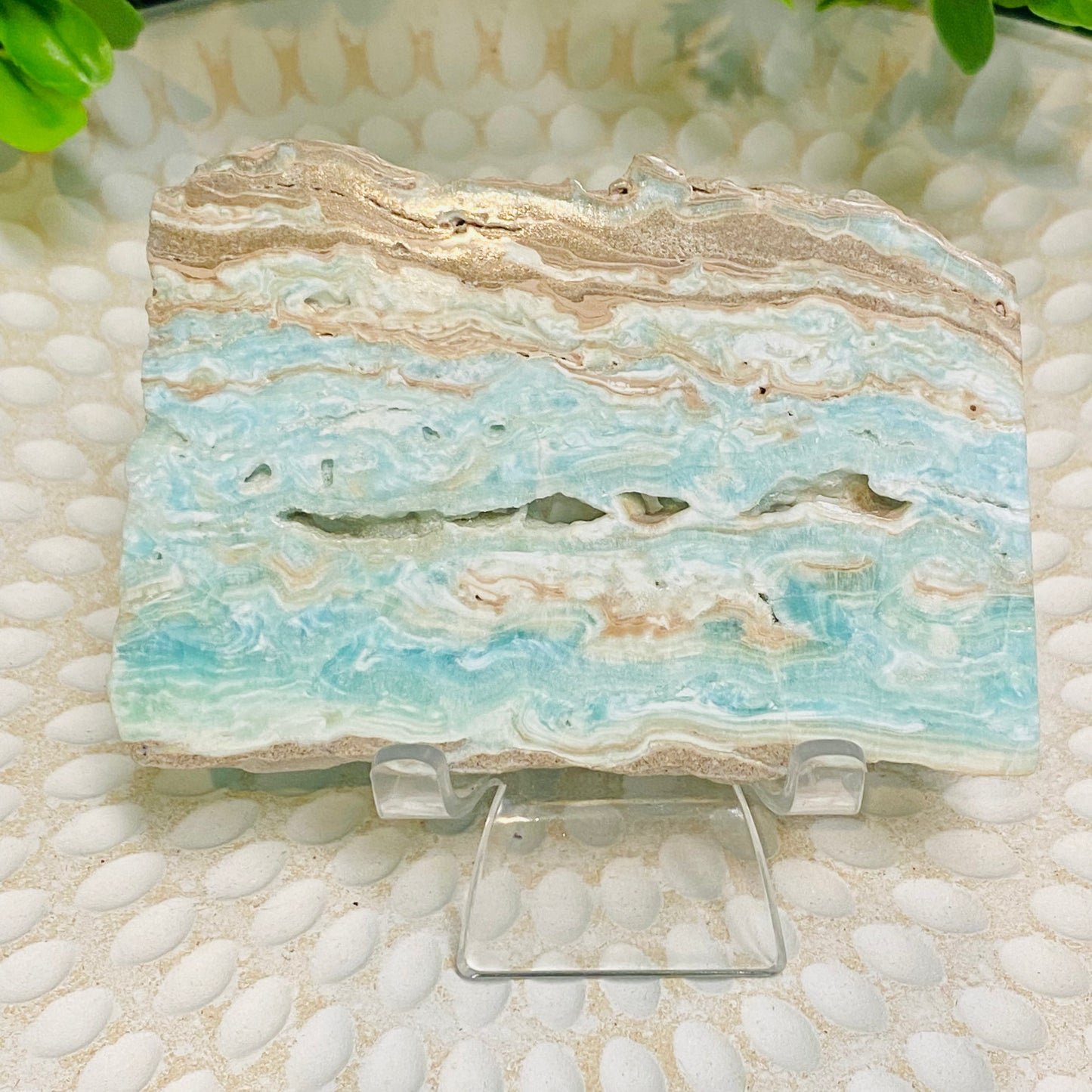Blue Aragonite Crystal Slices