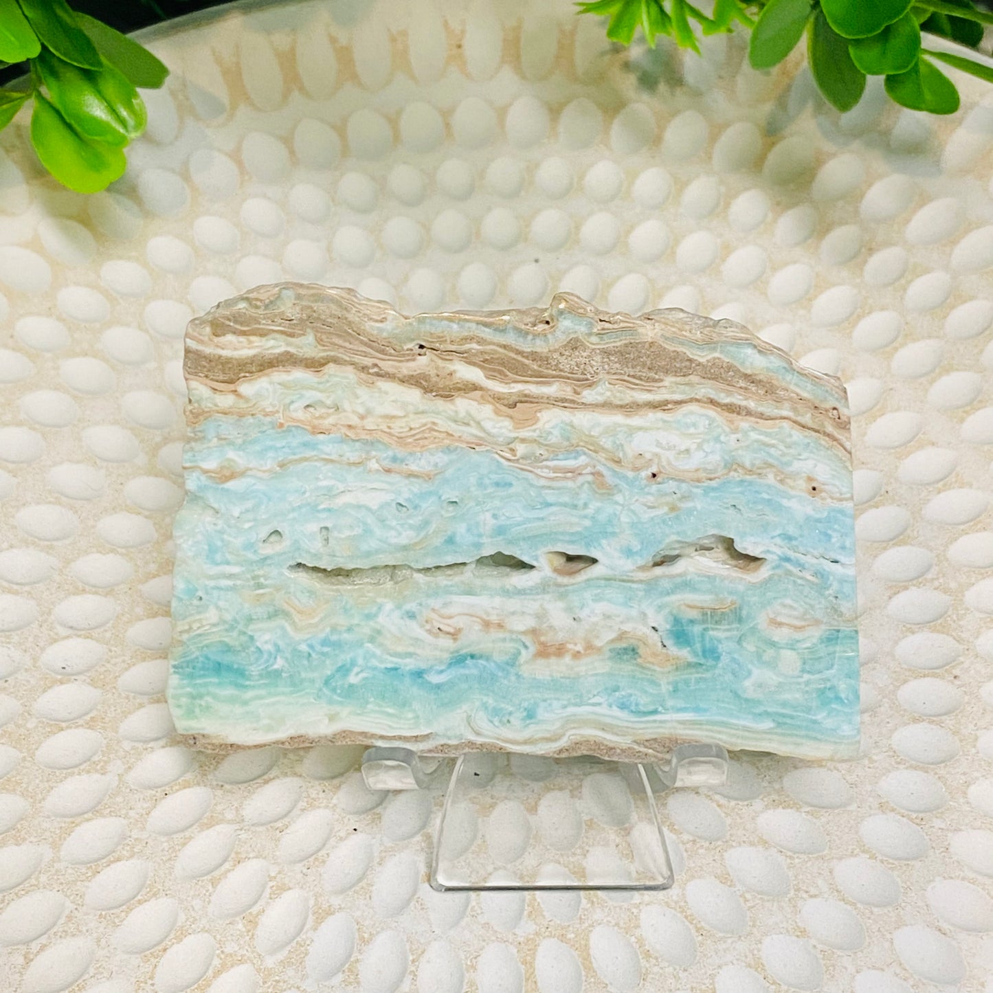 Blue Aragonite Crystal Slices