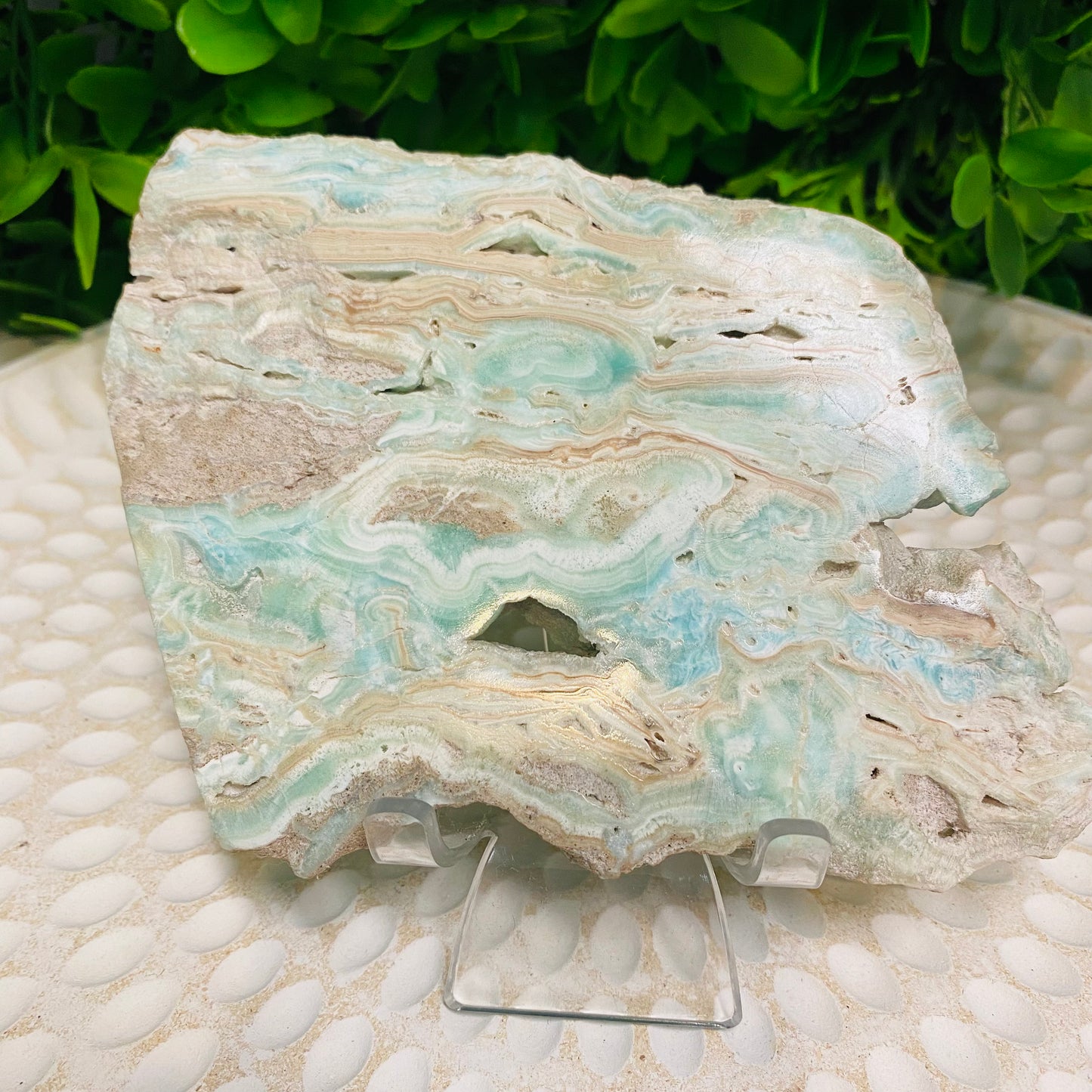 Blue Aragonite Crystal Slices
