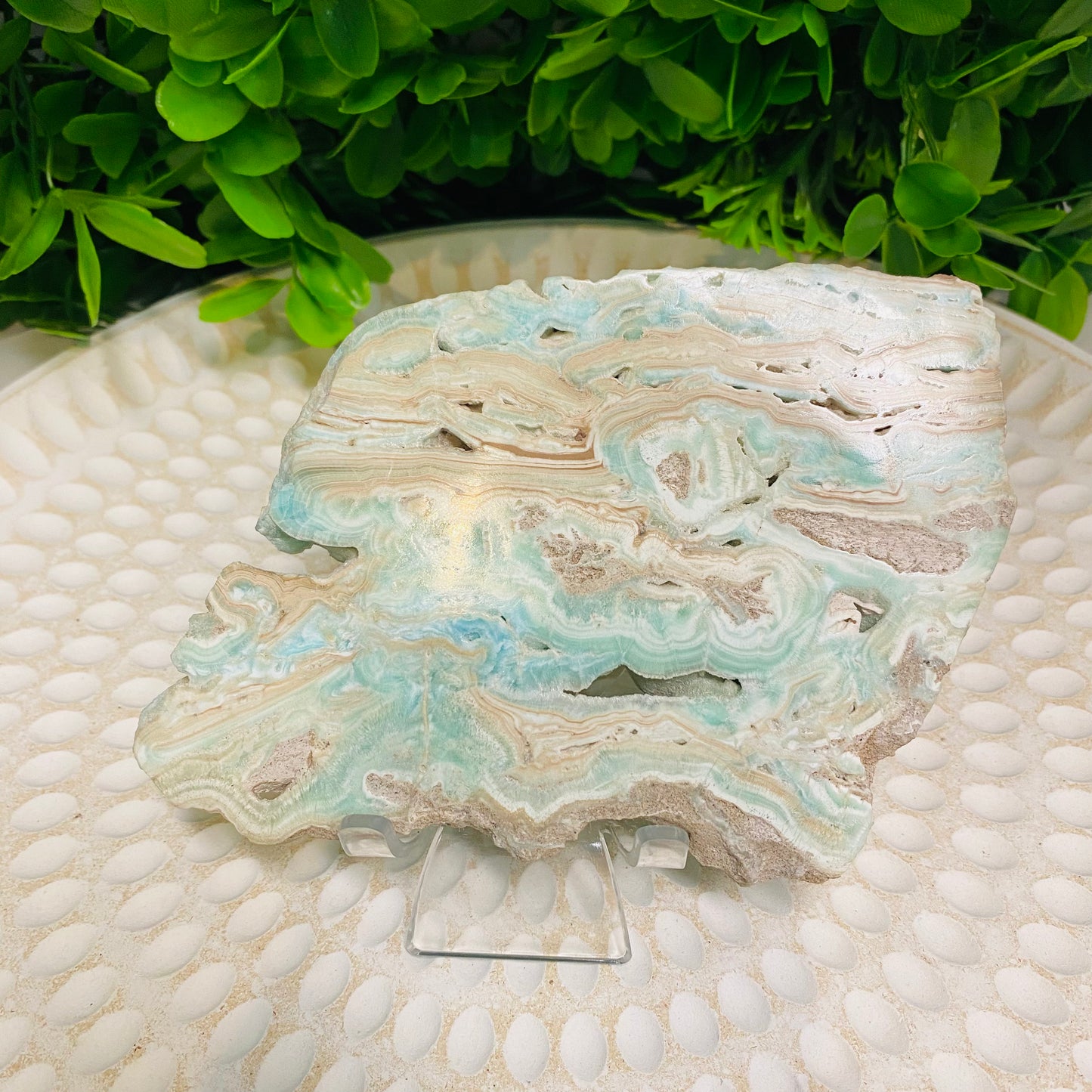 Blue Aragonite Crystal Slices