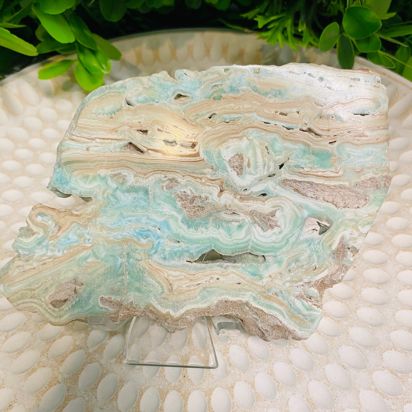 Blue Aragonite Crystal Slices