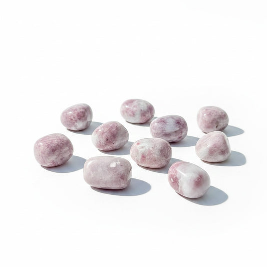 Pink Tourmaline In Quartz Tumble Stones