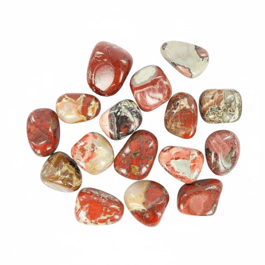 Red Silver Leaf Crystal Tumble Stones