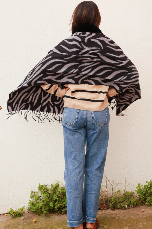 Wrap Scarf Zebra Print