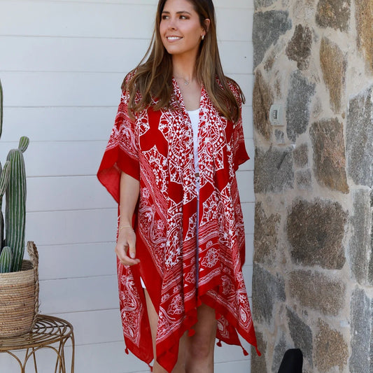 Wrap Top - Red Mandala
