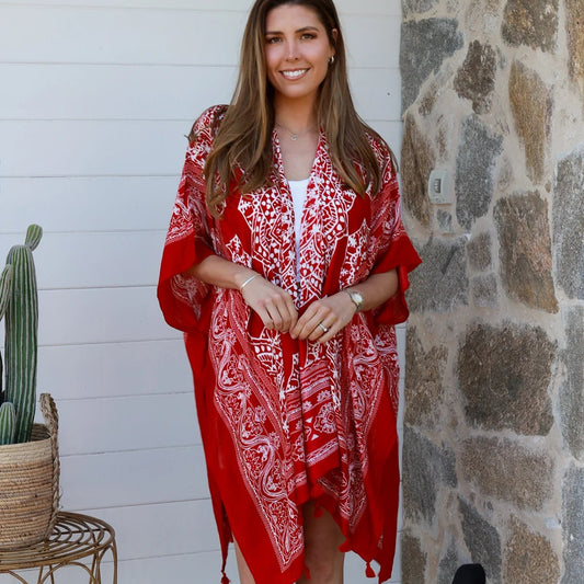 Wrap Top - Red Mandala