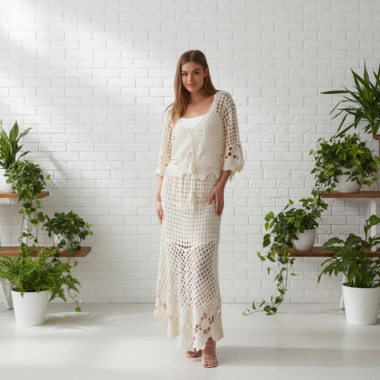 FreeBird Bohemian Lace Skirt and Top Set