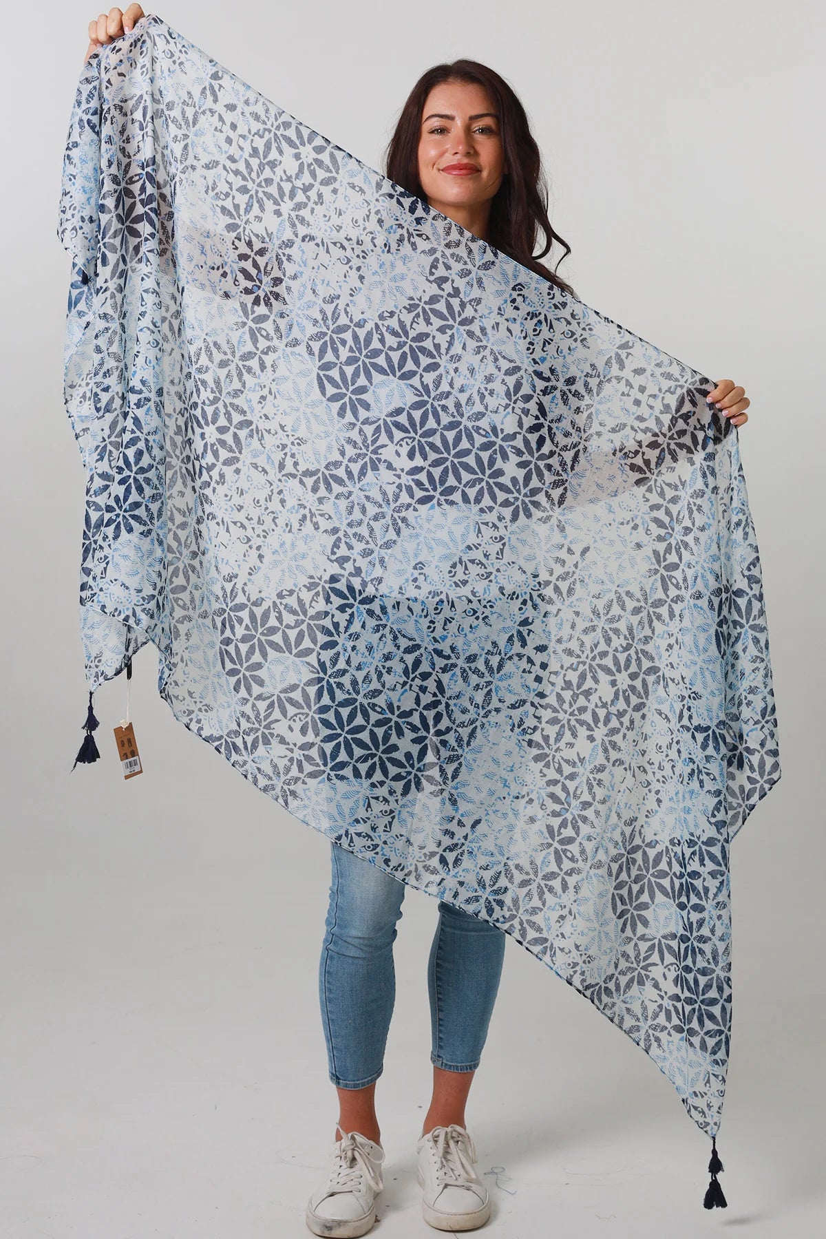 Scarf - Seasonal Bohemian - Flower of Life Blue