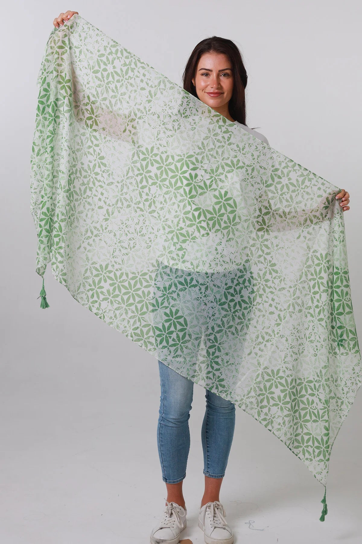 Scarf - Seasonal Bohemian - Flower of Life Green