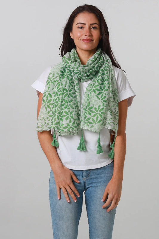 Scarf - Seasonal Bohemian - Flower of Life Green