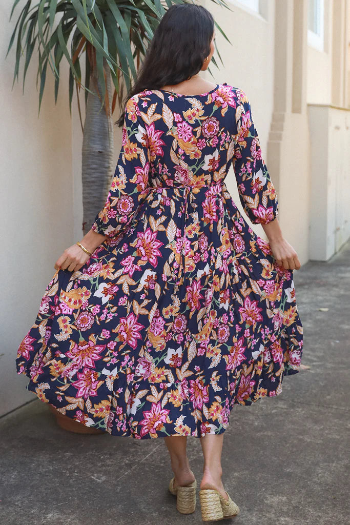 Abigail 3/4 Sleeve Midi Dress