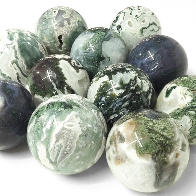 Moss Agate Crystal Sphere 6cm
