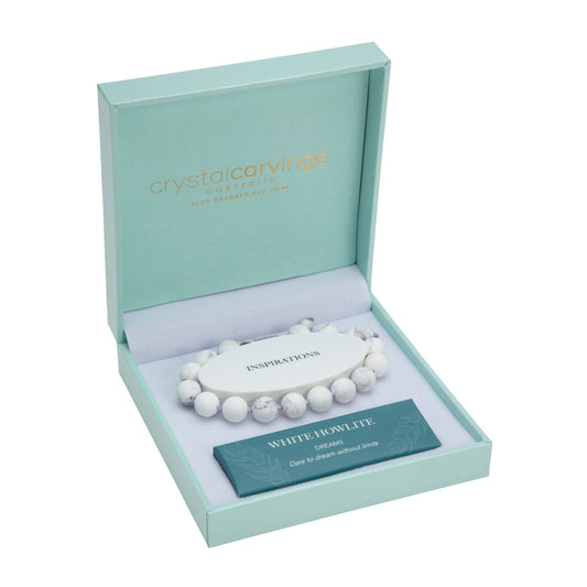 White Howlite Matte Bracelet-Naturals Adjustable
