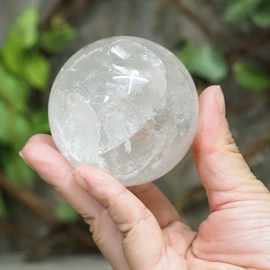 Natural Clear Quartz Crystal Sphere