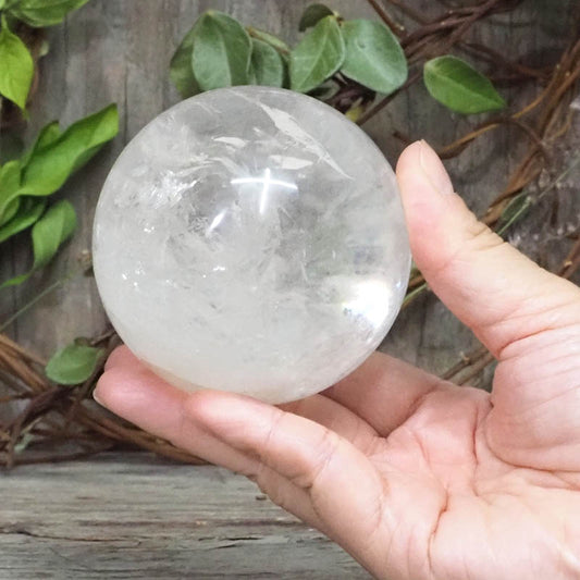 Natural Clear Quartz Crystal Sphere