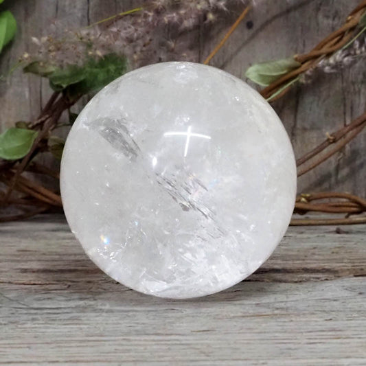 Natural Clear Quartz Crystal Sphere