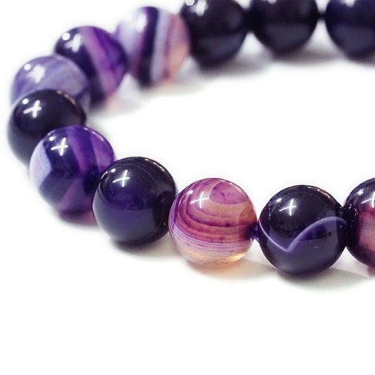 Purple Agate Bead Bracelets
