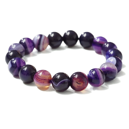 Purple Agate Bead Bracelets