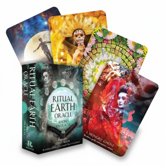 Ritual Earth Oracle cards on a textured white surface