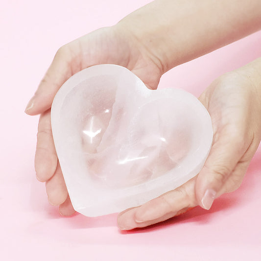 Selenite Heart Bowls -10cm - 13cm