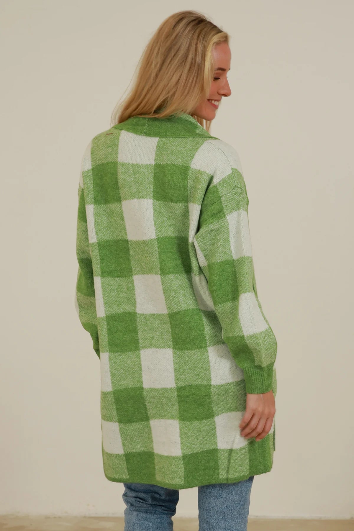 Jade Check Knitwear Cardigan