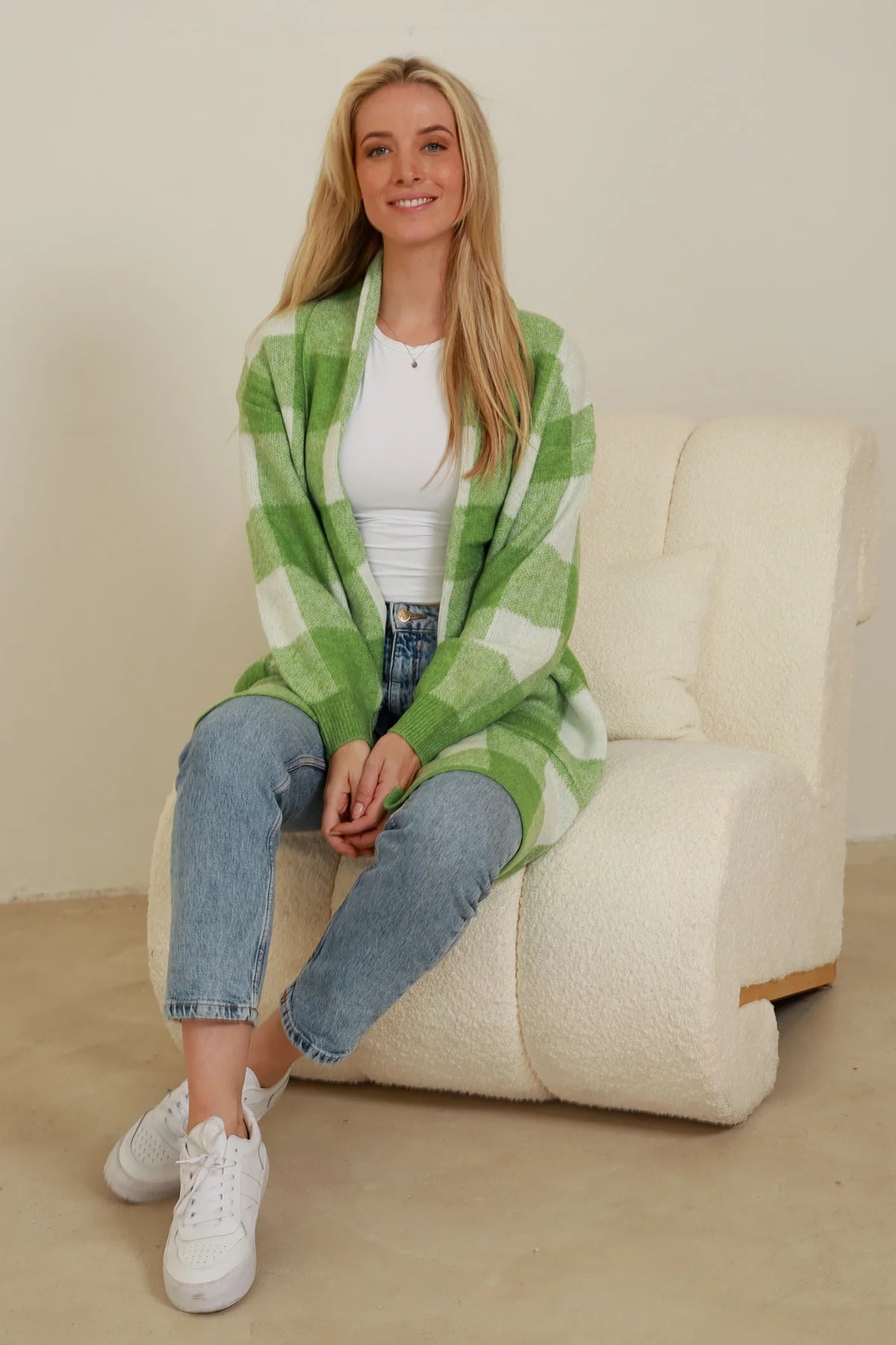Jade Check Knitwear Cardigan