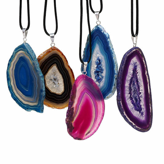 Agate Slice Pendant Multicolor