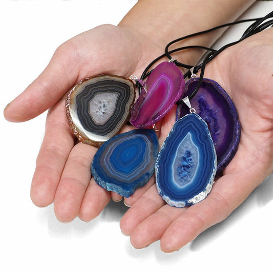 Agate Slice Pendant Multicolor