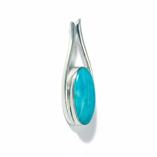 Amazonite Egyptian Goddess Pendant Silver Pendant