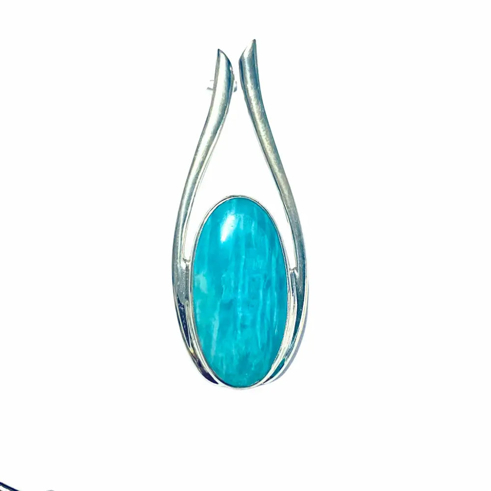 Amazonite Egyptian Goddess Pendant Silver Pendant