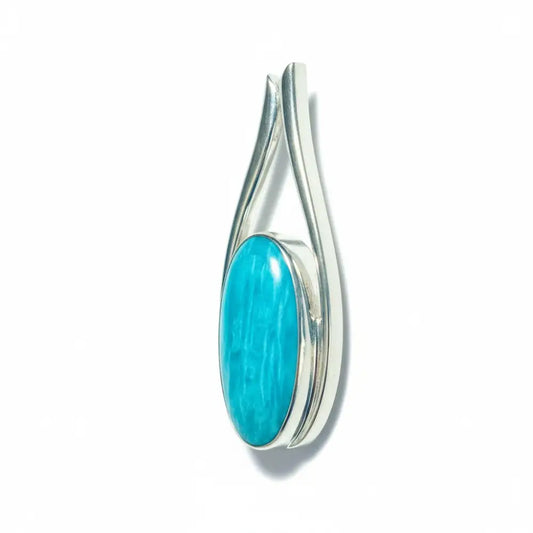 Amazonite Egyptian Goddess Pendant Silver Pendant